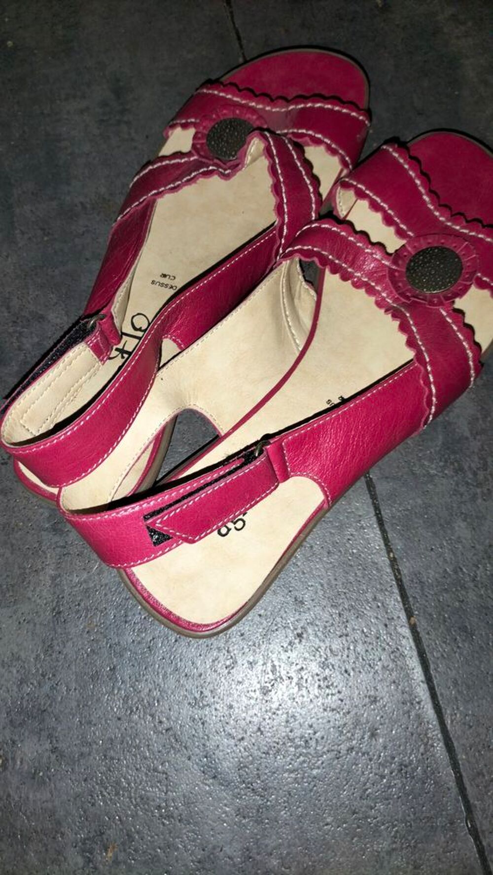Sandales cuir rouge Agn&egrave;s Flo pointure 38 neuf Chaussures