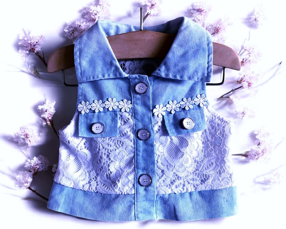 CHICAPRIE - NEW - ENSEMBLE 3P B&Eacute;B&Eacute; FILLE JEANS &amp; FRANGES 6M Vtements enfants