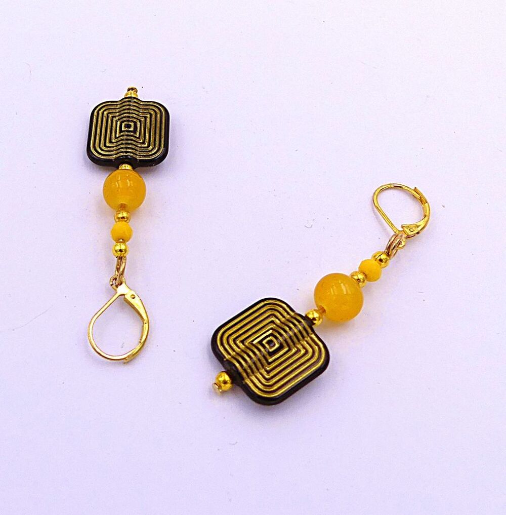 Boucles d'oreilles l&eacute;g&egrave;res, acrylique et verre Bijoux et montres