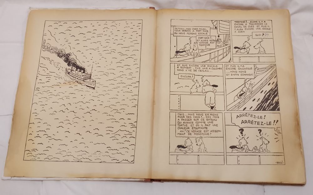 Tintin les cigares du pharaon et tintin en am&eacute;rique n et b Livres et BD