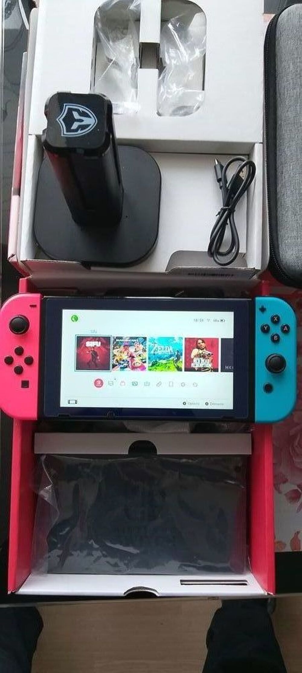 Nintendo switch v1 picofly 256 gb avec 18 jeux Consoles et jeux vidéos
