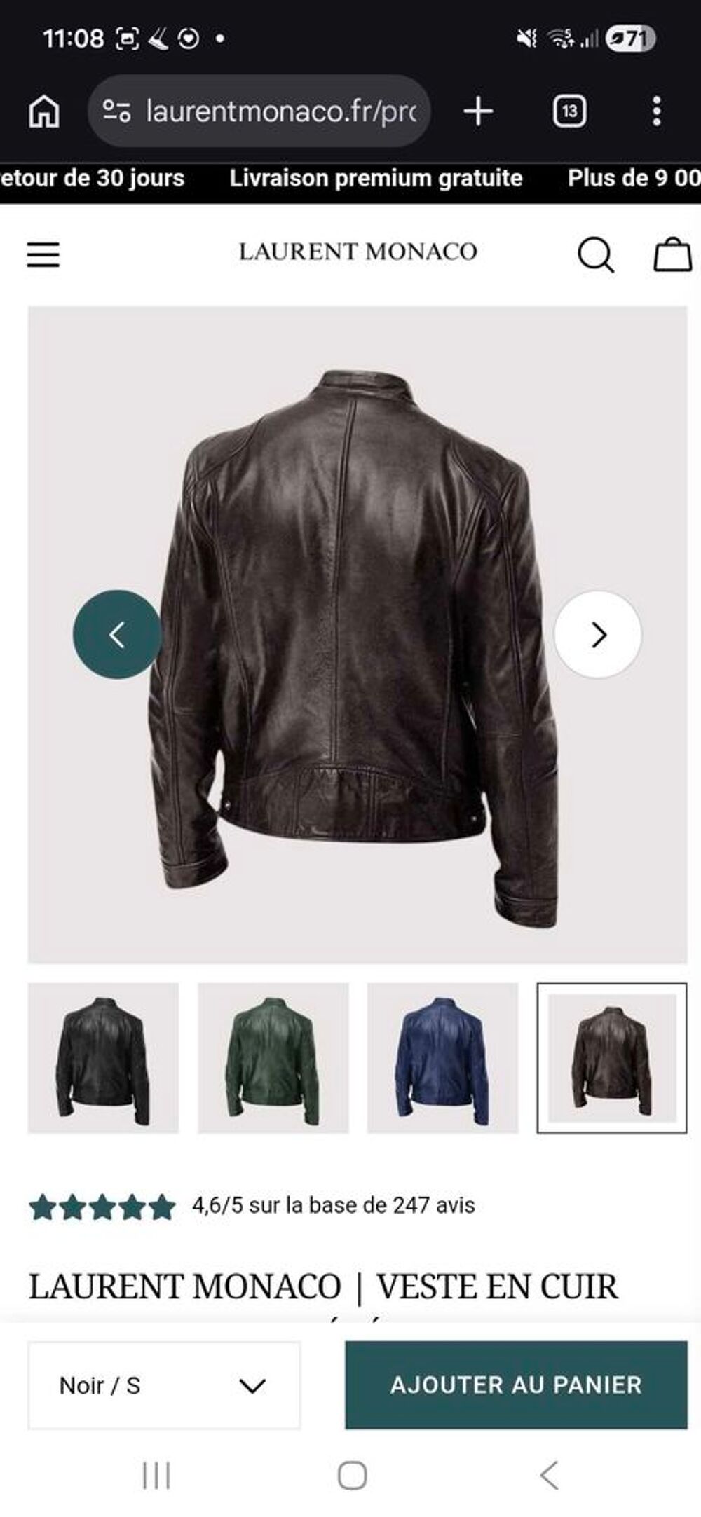 blouson cuir xl Vêtements