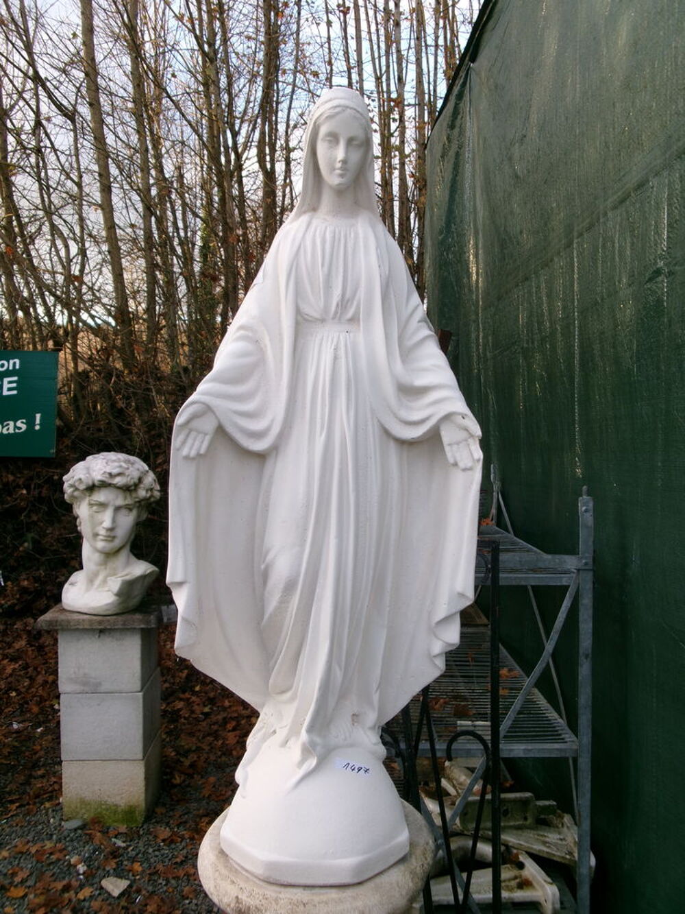 Statue Vierge Marie, en pierre reconstitu&eacute;e Décoration