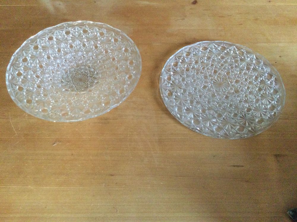 Coupe et plat en verre vintage Cuisine