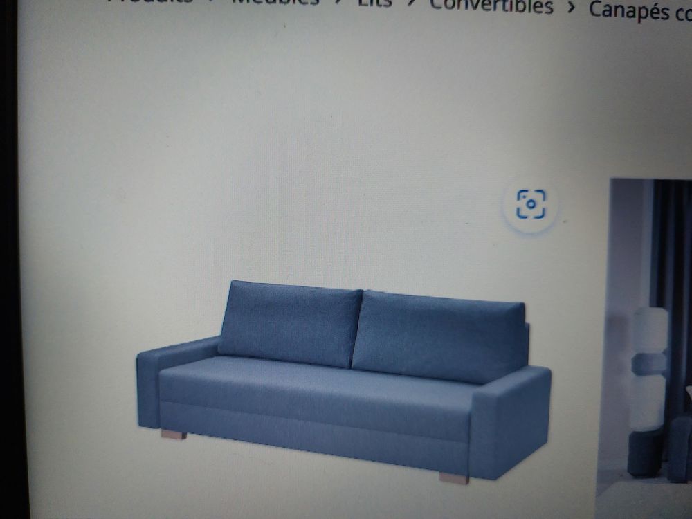 CANAPE 3 PLACES CONVERTIBLE GRIS FONCE. 300E Meubles