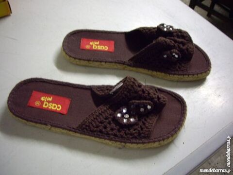 Espadrilles Brun à fleurs perlées pt 38-neuves 4 Bouxwiller (67)