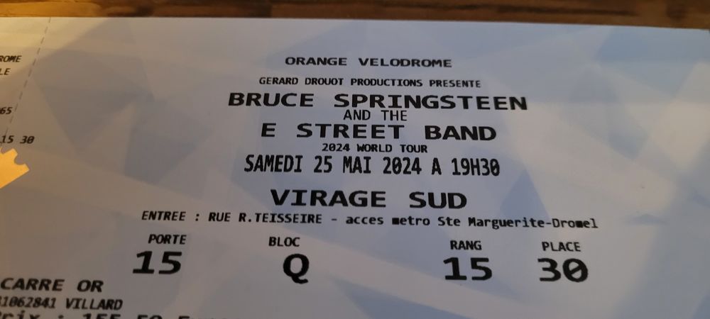 Concert Springsteen Billetterie