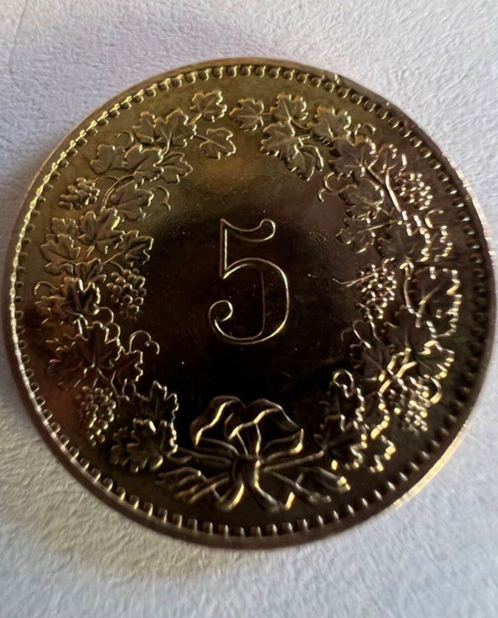 5 Centimes de francs Suisse Confoederation Helvitica 1984. 