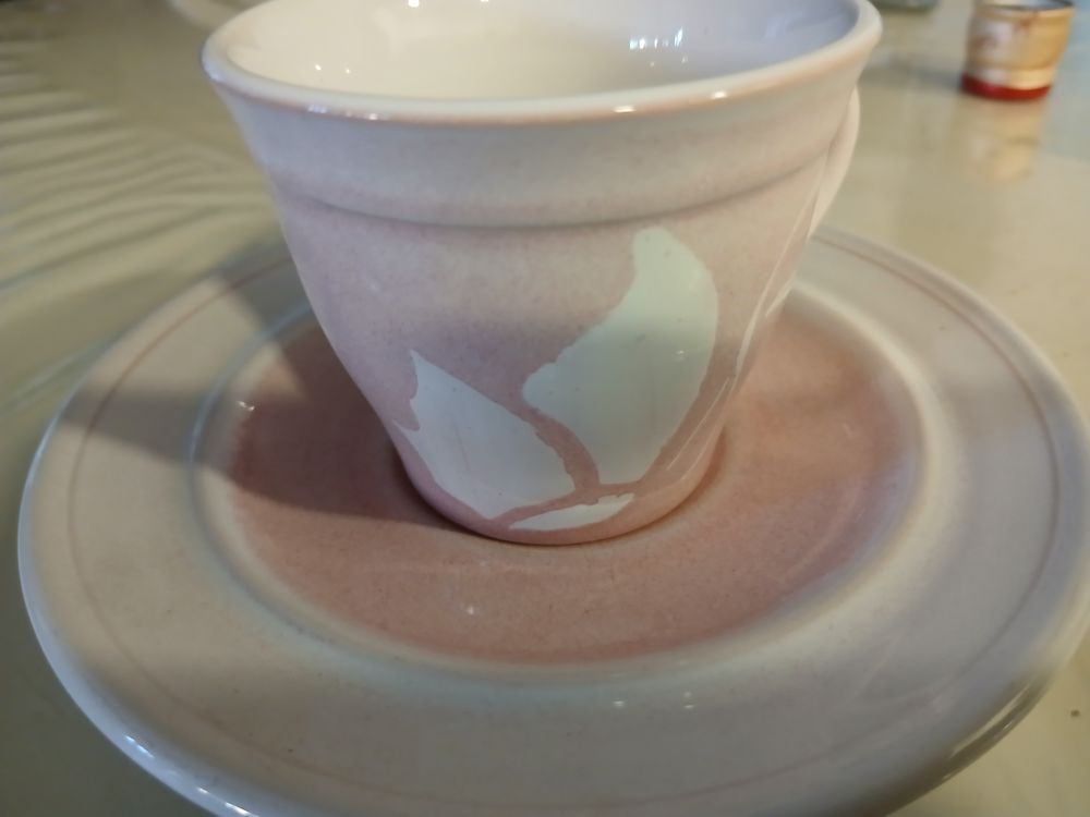 Service faience rose Papillon Cuisine
