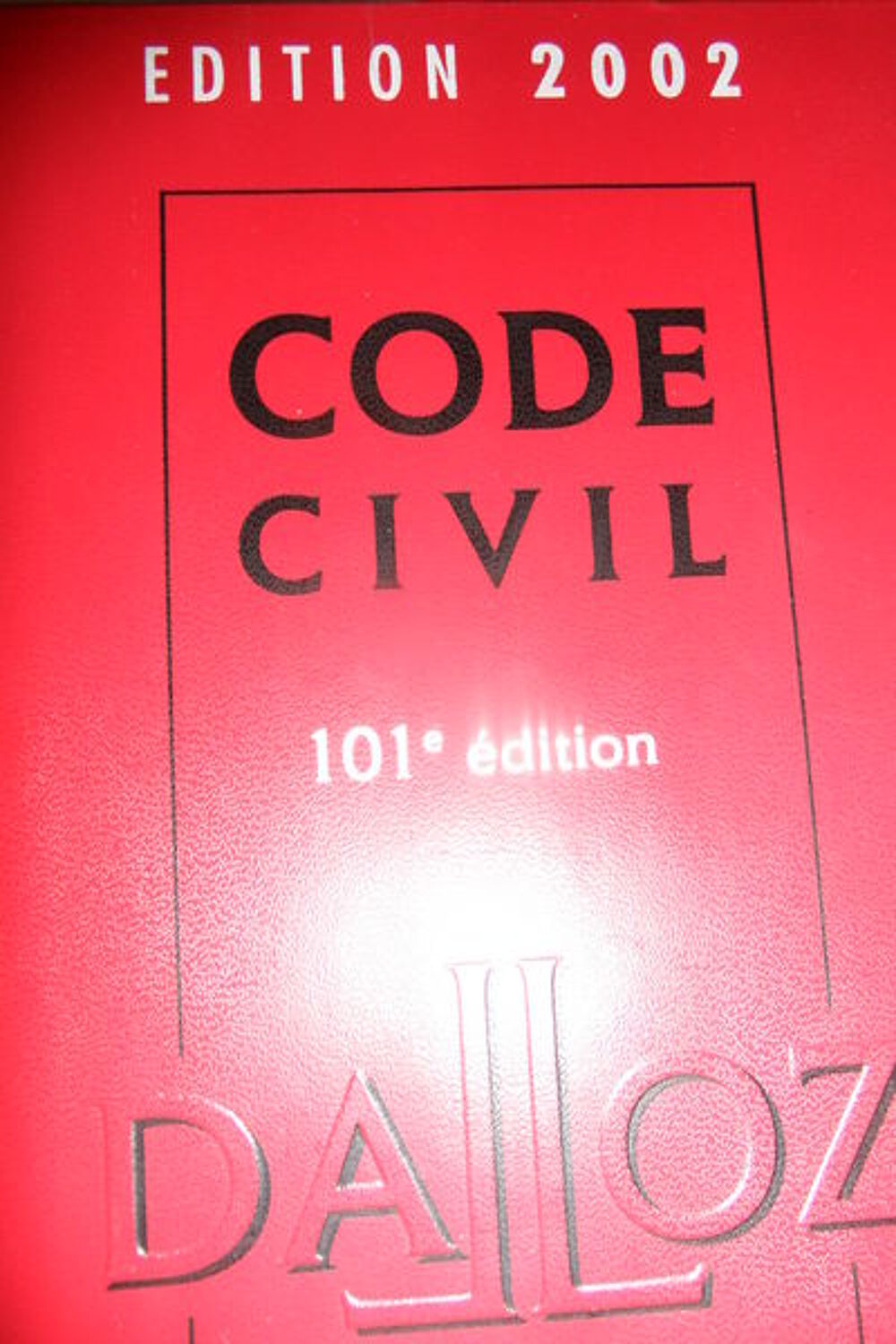 Code civil DALLOZ &eacute;dition 2002 Livres et BD