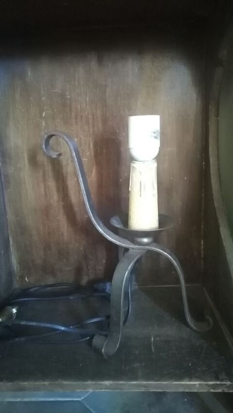 Lampe bougeoir en vrai fer forg artisanale 20 Roquefort-les-Pins (06)