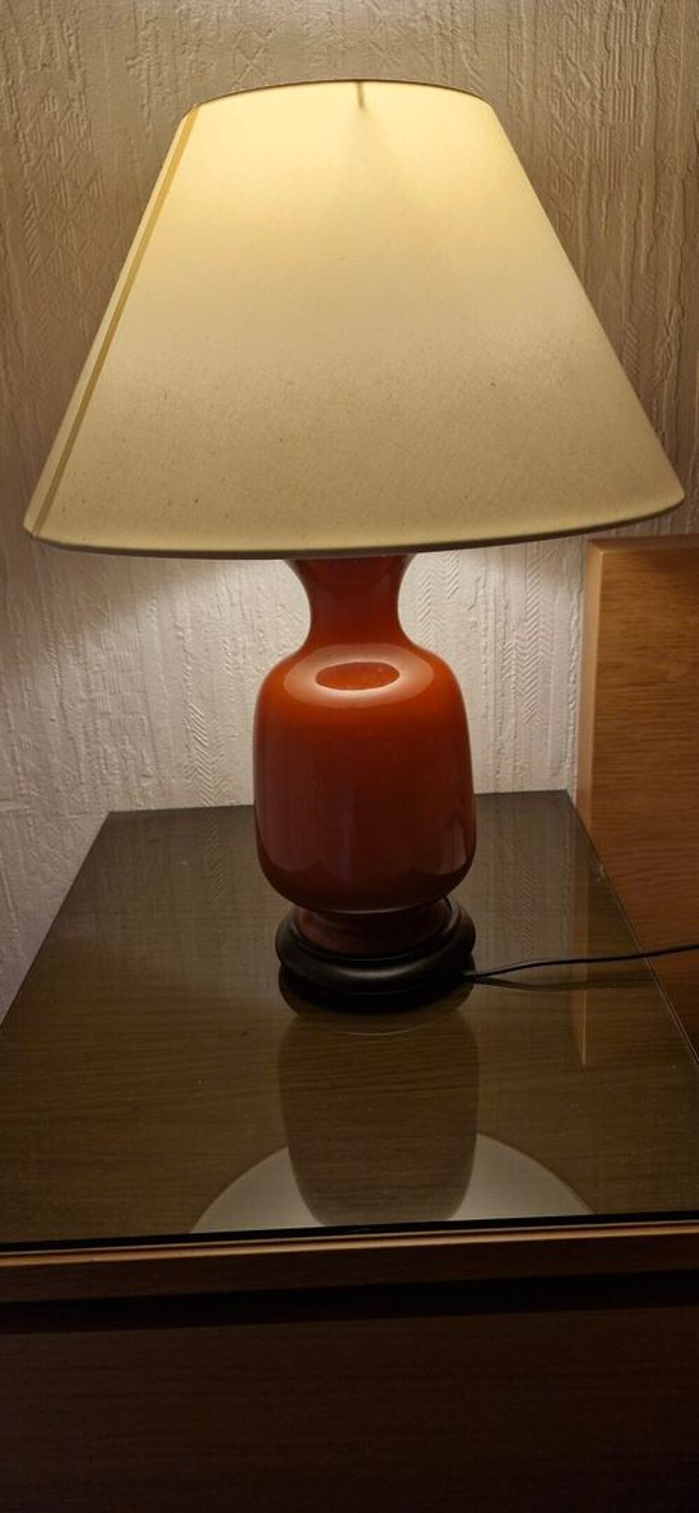 Lampe vintage en c&eacute;ramique terracotta ? Ann&eacute;es 70/80 Décoration