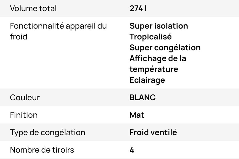 Cong&eacute;lateur armoire Thomson Electroménager