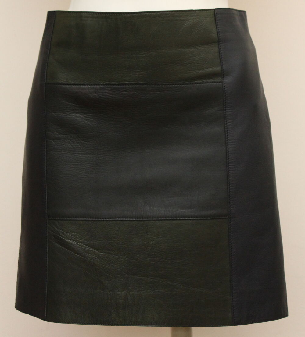 Jupe cuir marine et vert SAINT LAURENT T.40 Fr Vêtements