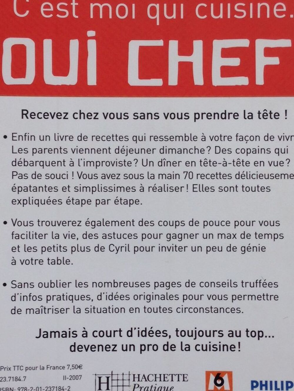Cyril Lignac C'est moi qui cuisine OUI CHEF Cuisine