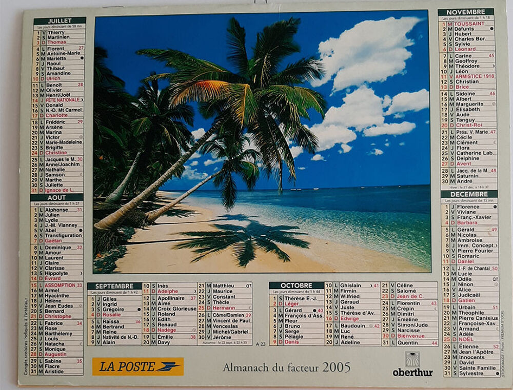 3 Almanachs facteur ann&eacute;es 2000 / Calendriers 