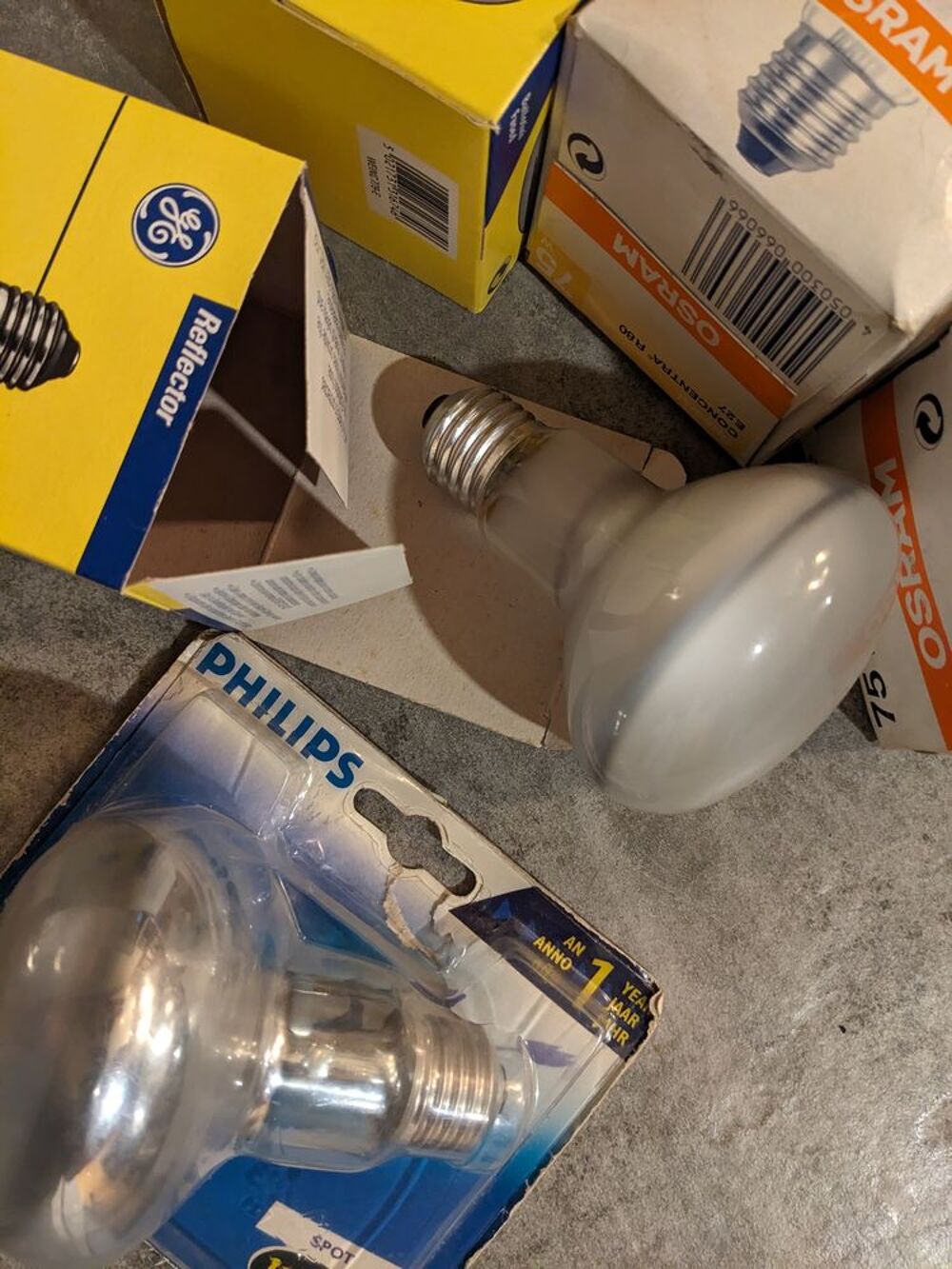 RARE 6 spots 60 Watt E27 &agrave; VIS Vintage 1960/90 en parfait &eacute;t Bricolage