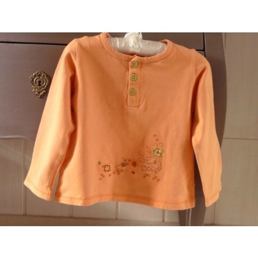 T-shirt Snoopy fille 5/6 ans orange TBE Vtements enfants