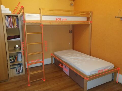 Mezzanine 2 lits (marque Vibel) - très bon état 270 Neuilly-sur-Seine (92)