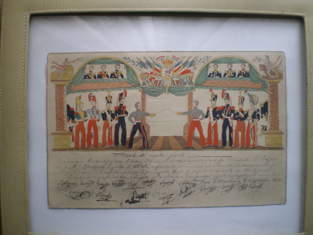 Brevet d'escrime de contre-pointe 1834. 