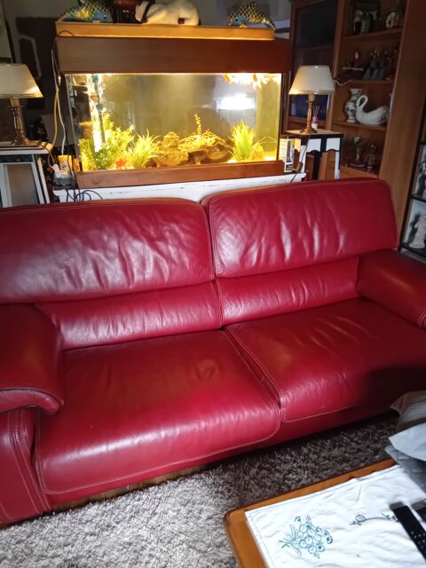 Canap lit cuir trs bon tat 80 Arpajon-sur-Cre (15)