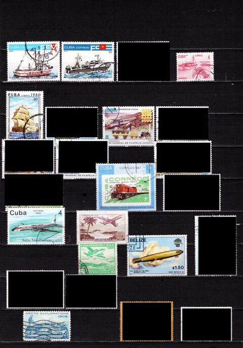 lot de 11 timbres du CONTINENT AMERICAIN sur les TRANSPORTS 1 Les �glisottes-et-Chalaures (33)
