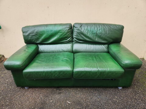 canape cuir vert 80 Marignane (13)