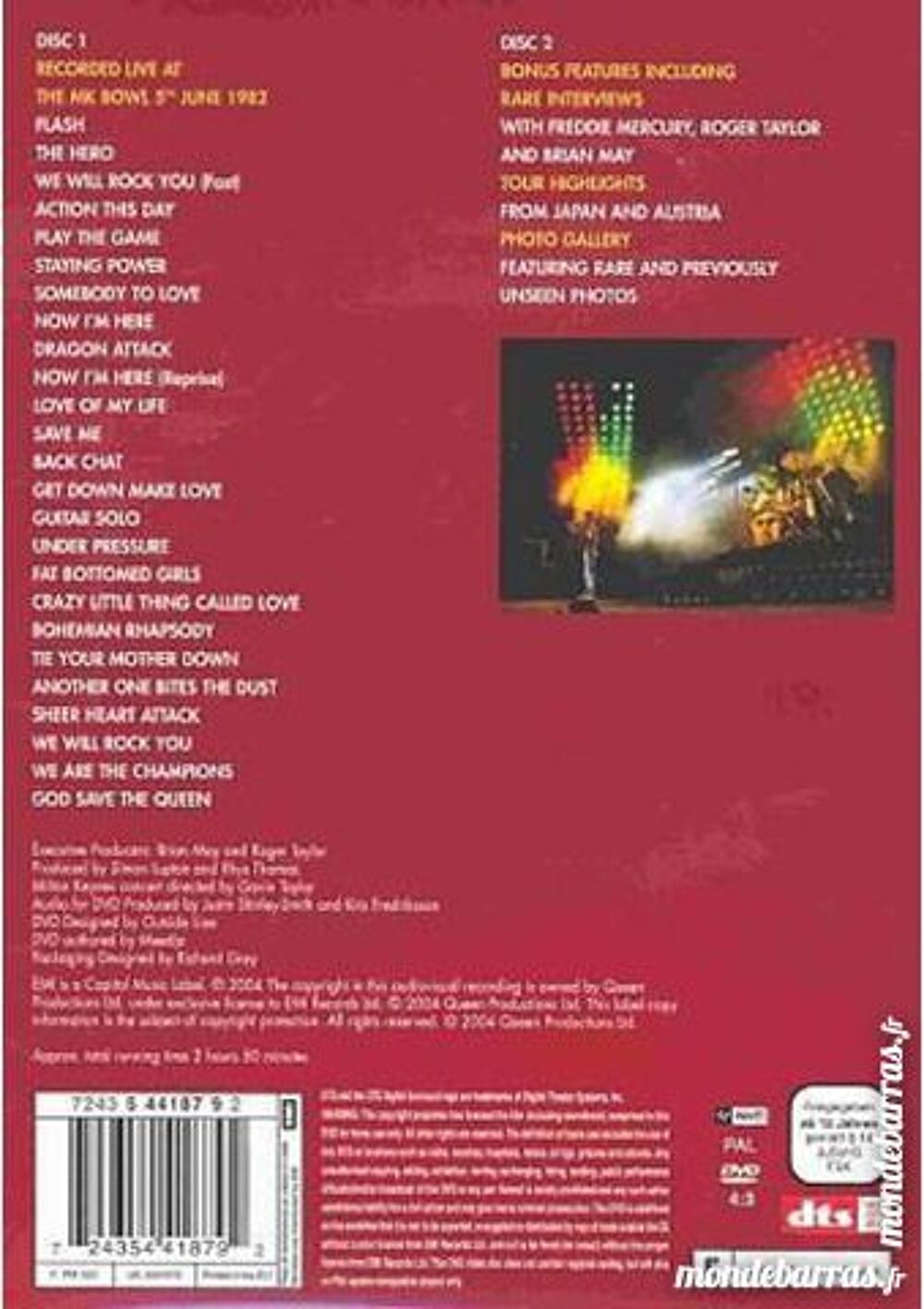 QUEEN LIVE AT THE BOWL DVD et blu-ray