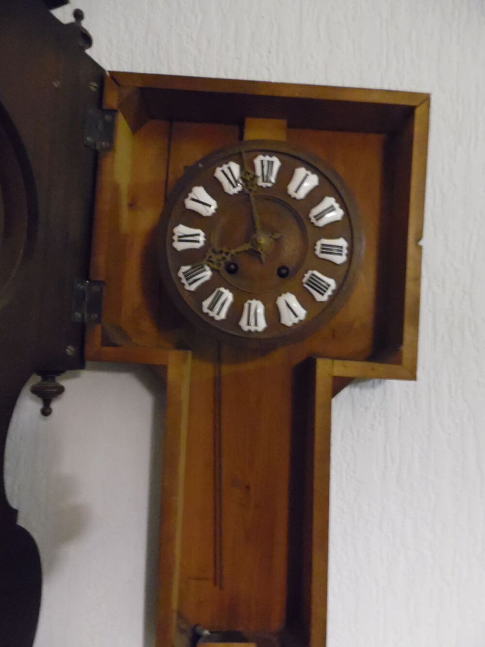 horloge pendule henri 2 barom&egrave;tre thermom&egrave;tre 19em avec clef 
