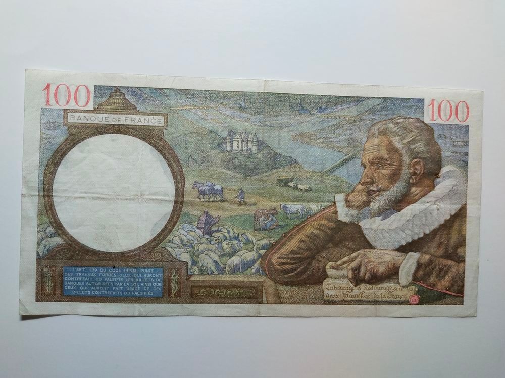 BILLET DE 100 FRANCS "" SULLY "" ANNEE 1940 