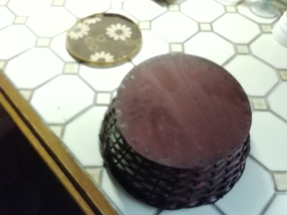 Jolie corbeille ronde rustique en osier ann&eacute;e 70 Cuisine