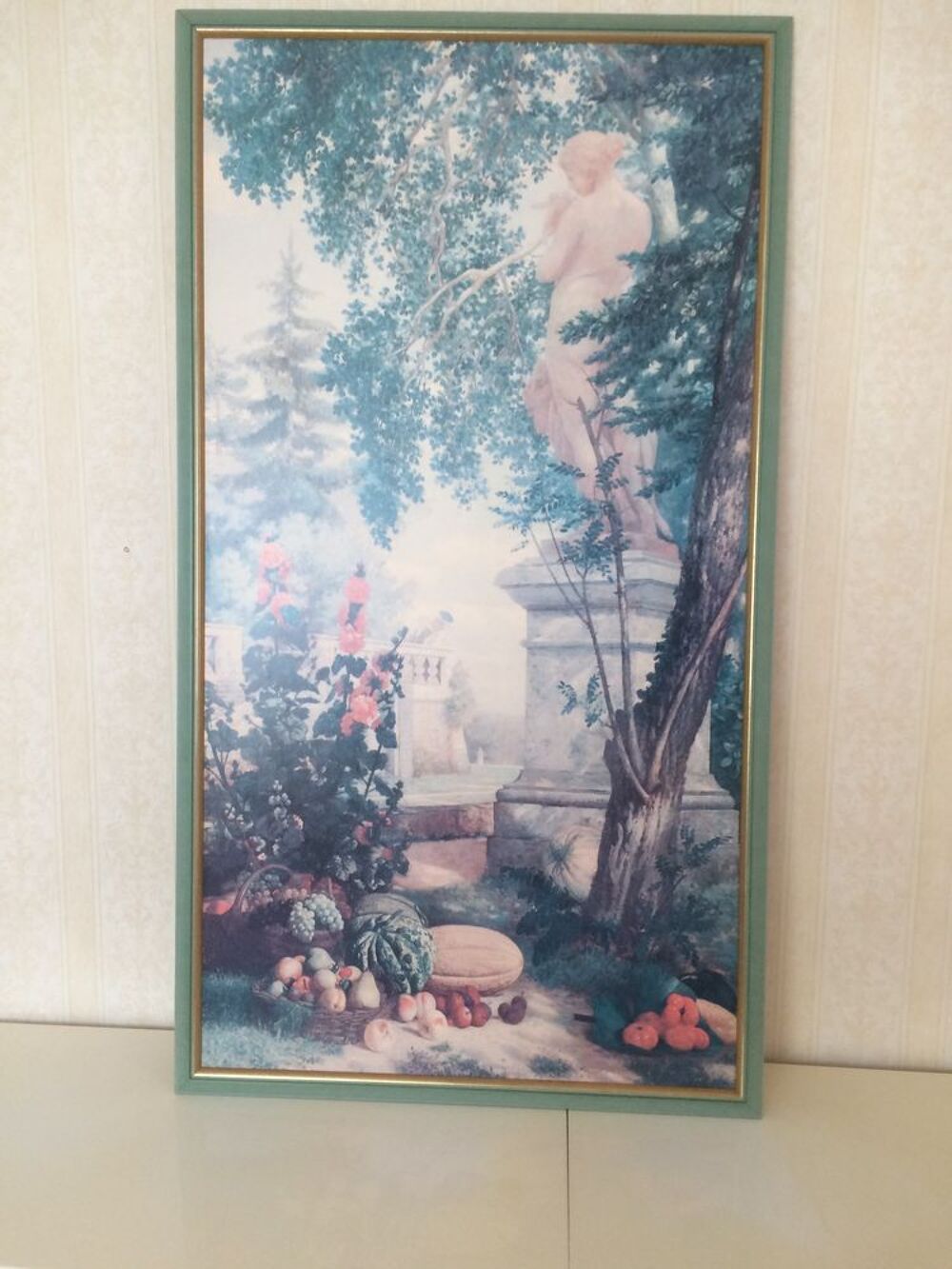 Tableau avec paysage et composition florale Décoration