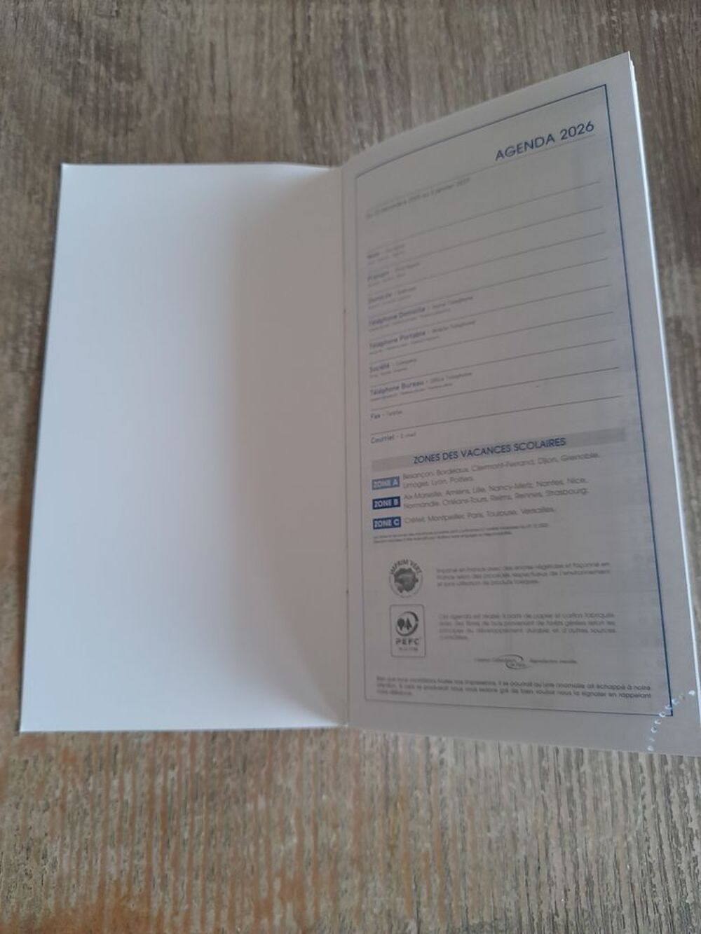 Recharge agenda de poche 2026 Livres et BD