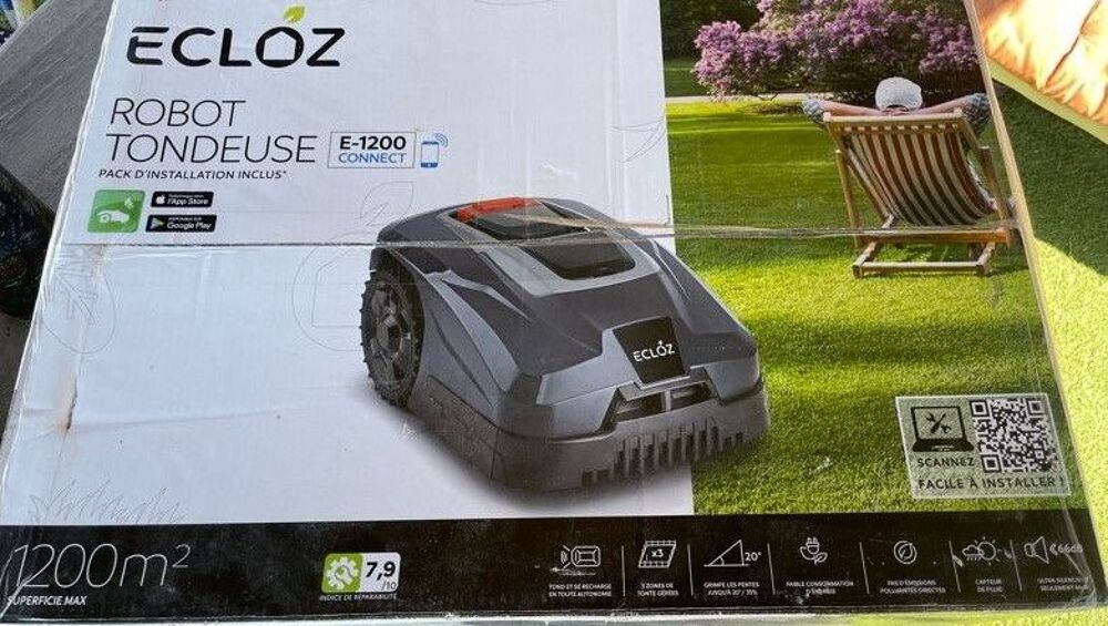 Robot Tondeuse ECLOZ E-1200 CONNECT &amp; Abri - Neuf Jardin