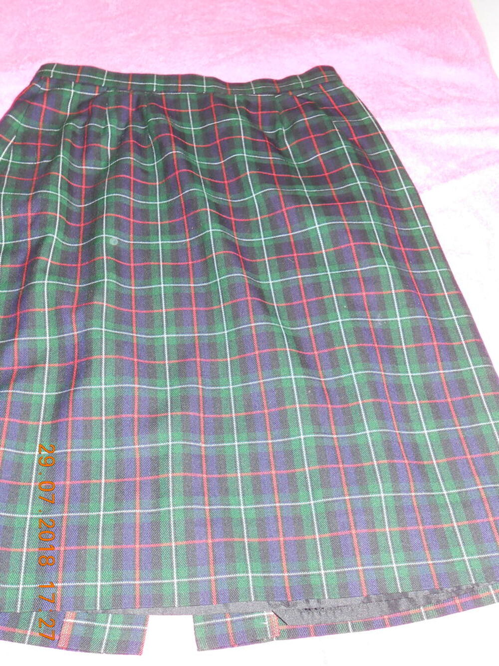 jupe courte doubl&eacute;e &eacute;cossais verte Vêtements