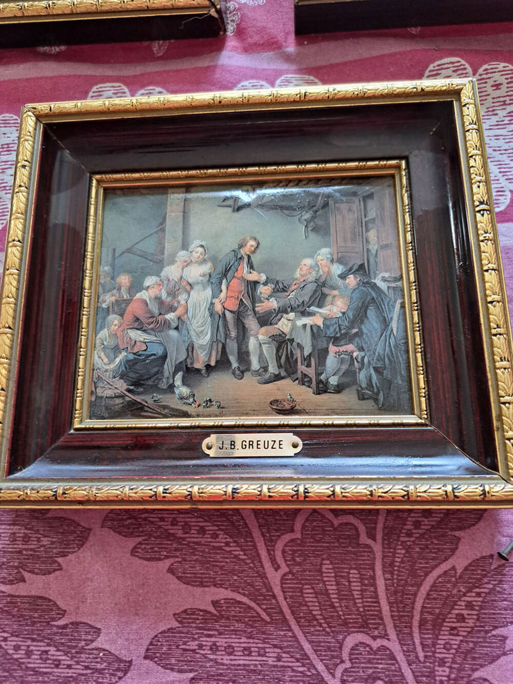 CADRE DE REPRODUCTION sc&egrave;nes 18e si&egrave;cle Décoration