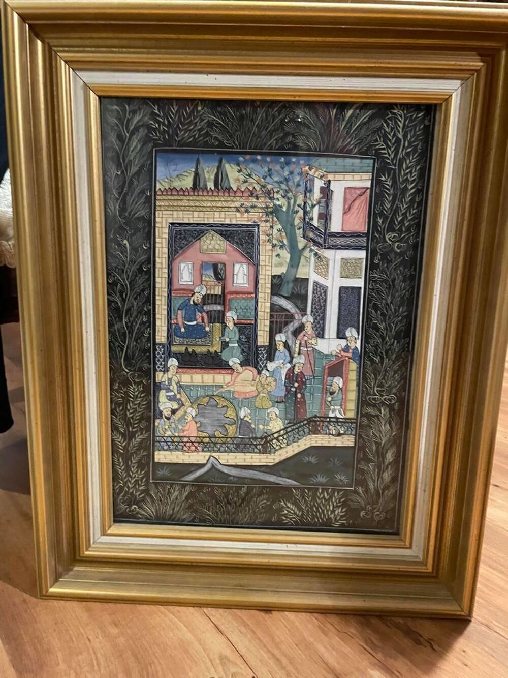 tableau indien en soie Décoration