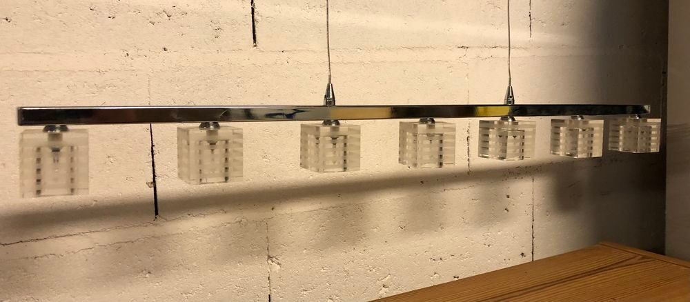 Magnifique luminaire suspendu 7 appliques en verre - 150W Décoration