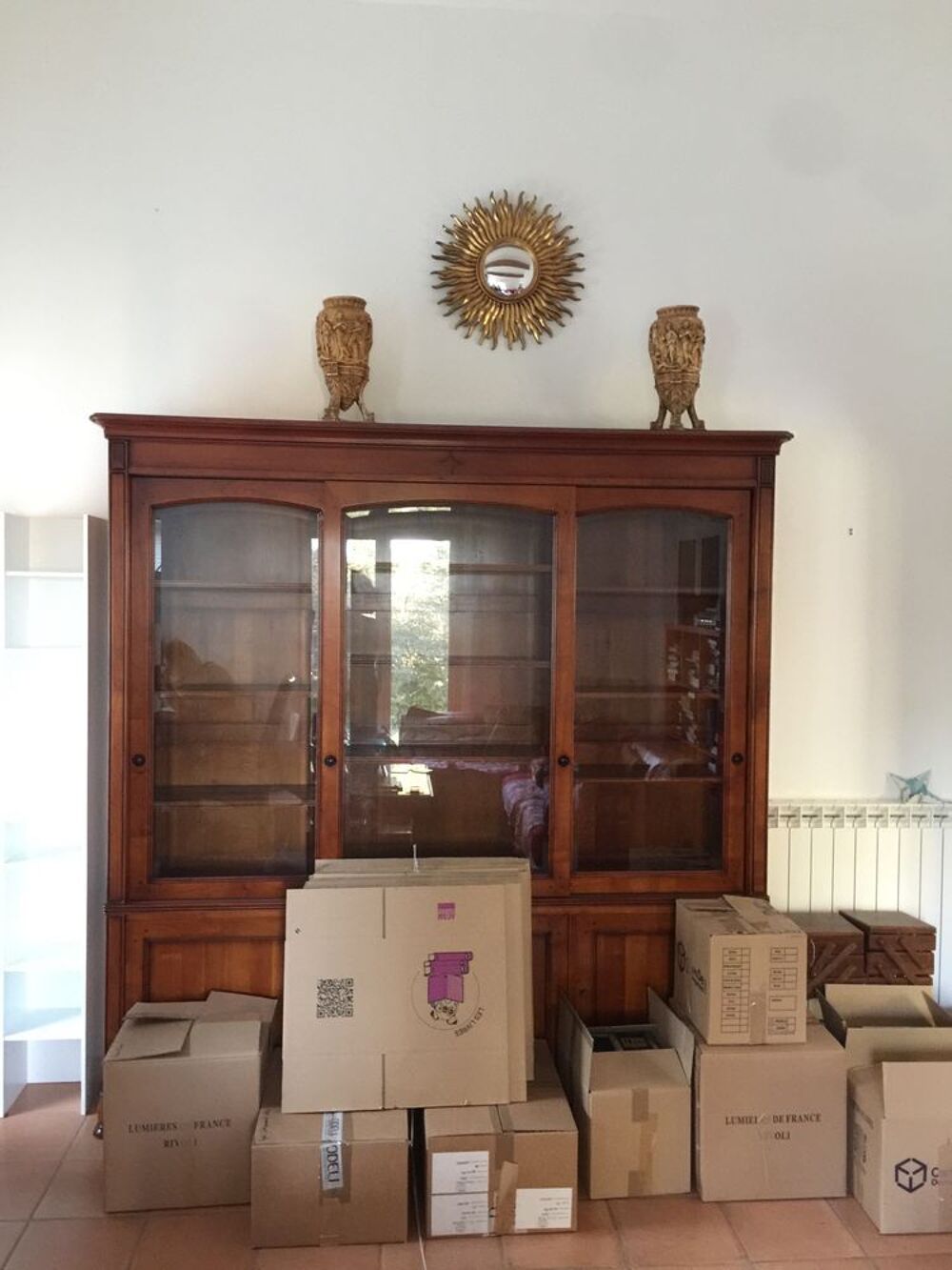 cause d&eacute;m&eacute;nagement : biblioth&egrave;que 4 portes 3 vitrines Meubles