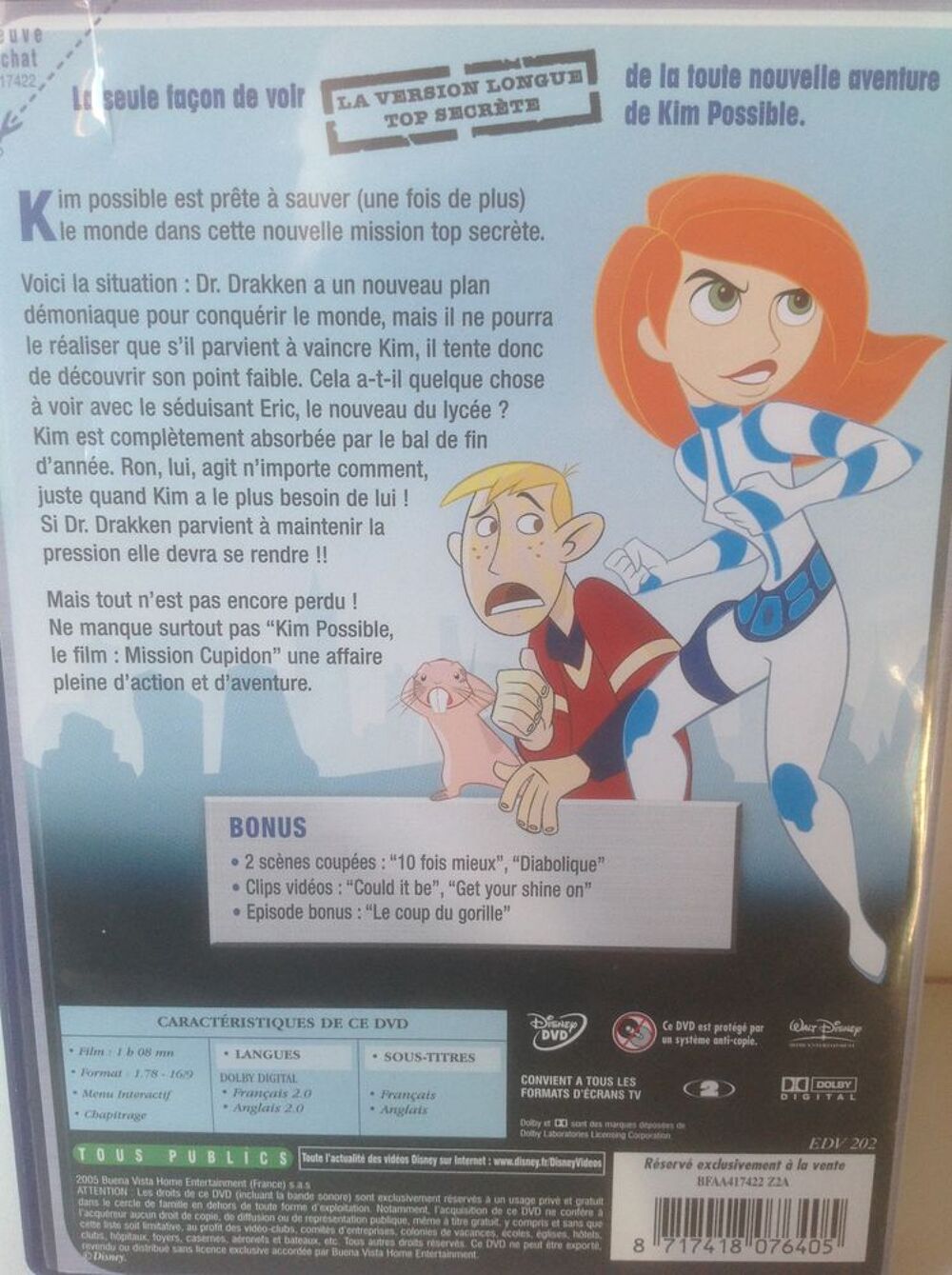 KIM POSSIBLE LE FILM Envoi Possible
DVD et blu-ray