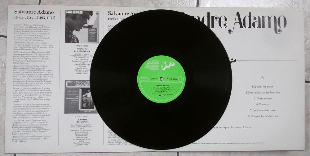SALVATORE ADAMO -33t- TENDRE ADAMO - UNE M&Egrave;CHE DE CHEVEUX CD et vinyles