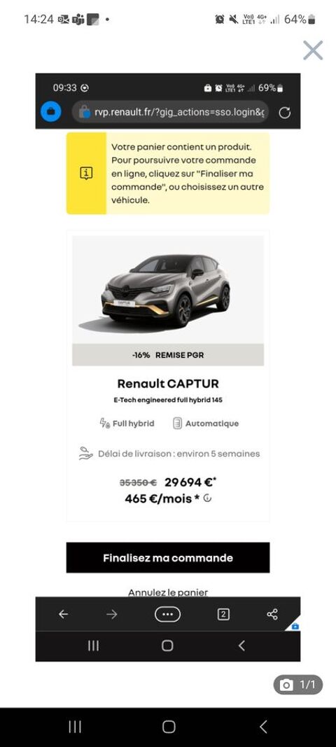 Renault Captur E-Tech full hybrid 145 Engineered 2023 occasion Égriselles-le-Bocage 89500