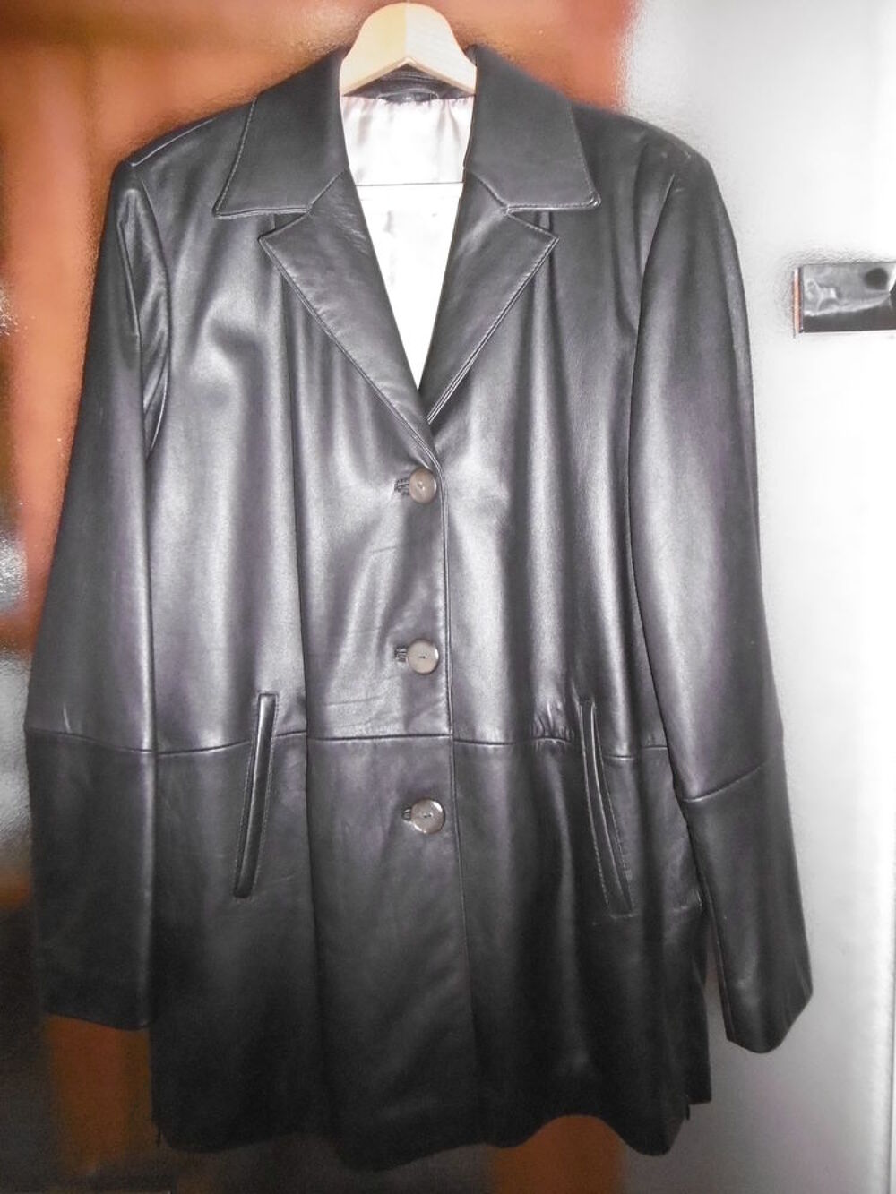 Veste cuir noir Vêtements