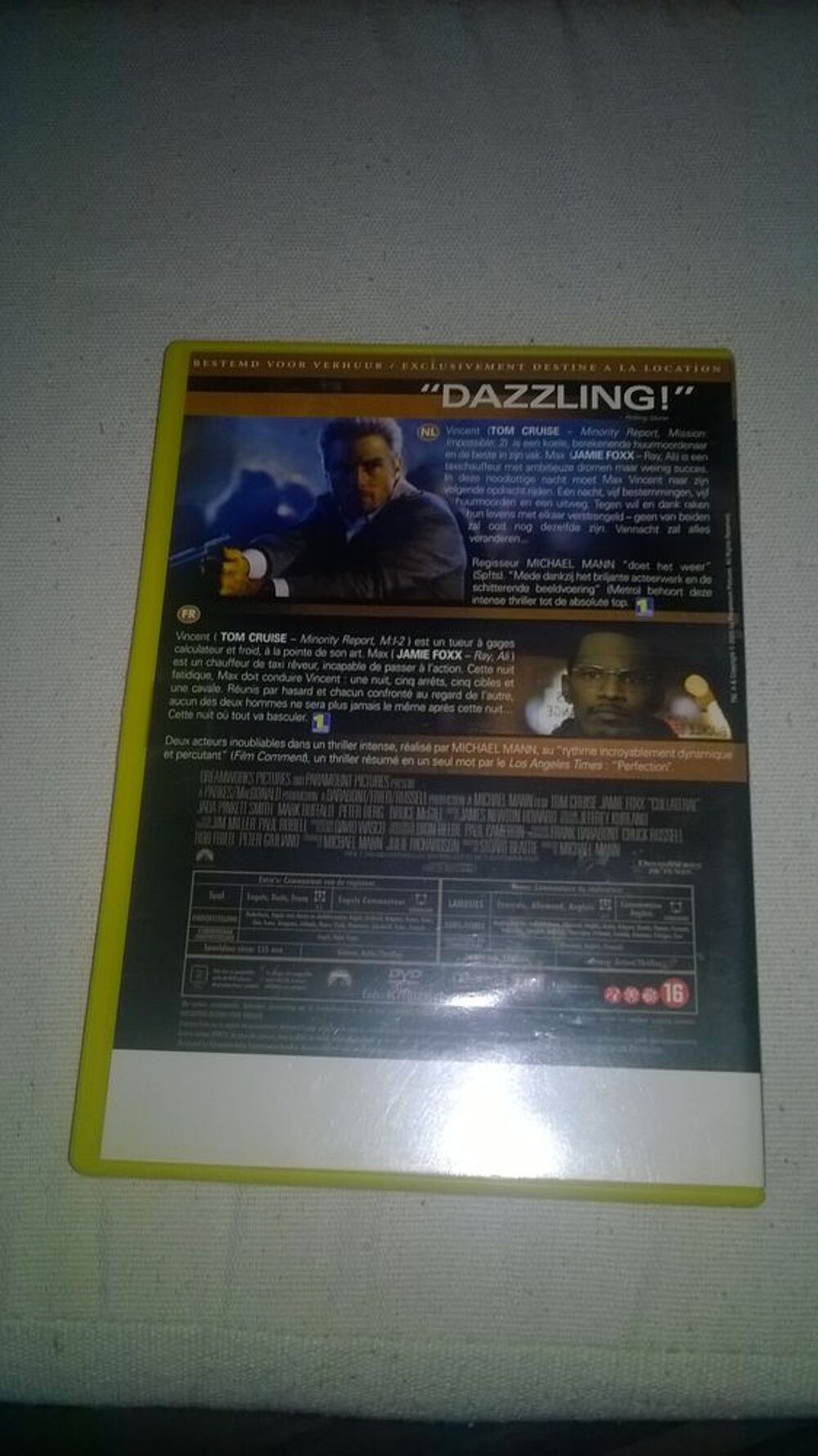 DVD COLLATERAL
Tom Cruise, Jamie Foxx
Fran&ccedil;ais
Bon etat
DVD et blu-ray