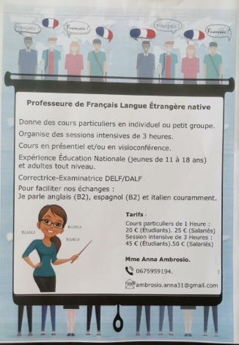 COURS PARTICULIERS ET EN LIGNE DE FRANCAIS LANGUE ETRAGERE 0 31500 Toulouse