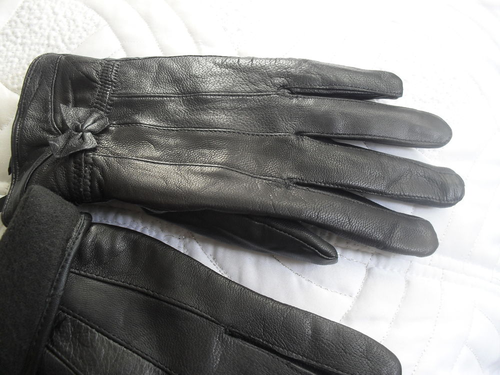 Gants femme, cuir fourres Vêtements
