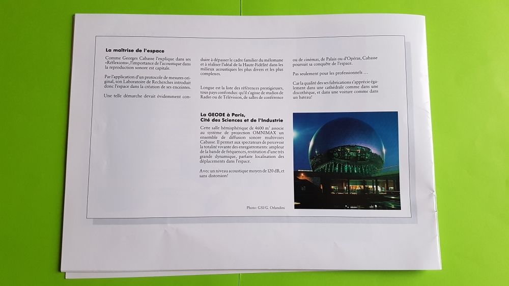 CATALOGUE GEORGES CABASSE Audio et hifi