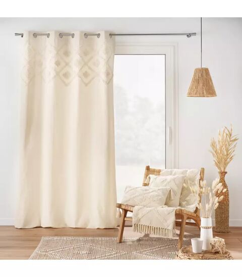 2 RIDEAUX A ?ILLETS en coton et polyester 140 X 240 mm Annecy-le-Vieux (74)