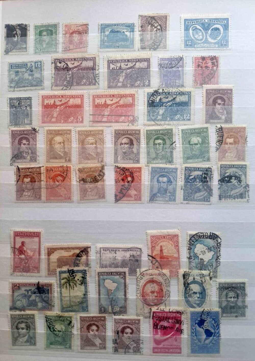 S&eacute;rie de timbres de collection d'Argentine 