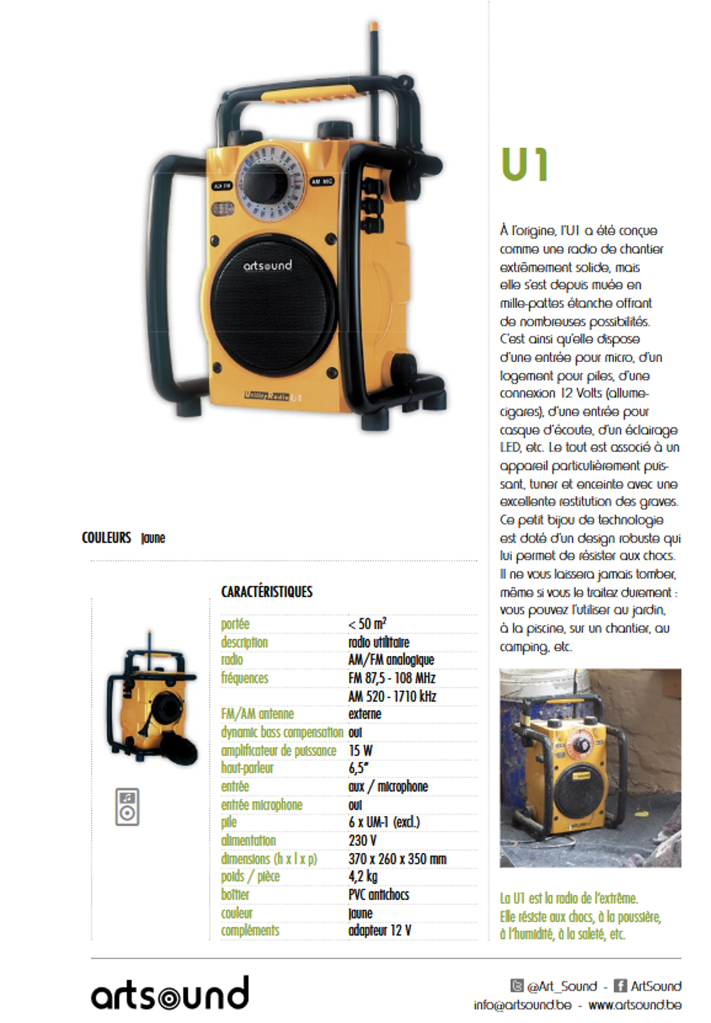 radio chantier artsound utility u1 Bricolage